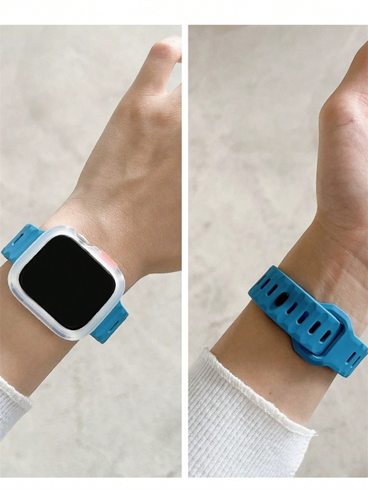 Sport Case + Band Voor Apple Watch Band 44Mm 40Mm 45Mm 41Mm Ultra 49Mm Siliconen Band Correa Voor Iwatch Serie 9 8 7 6 Se 5