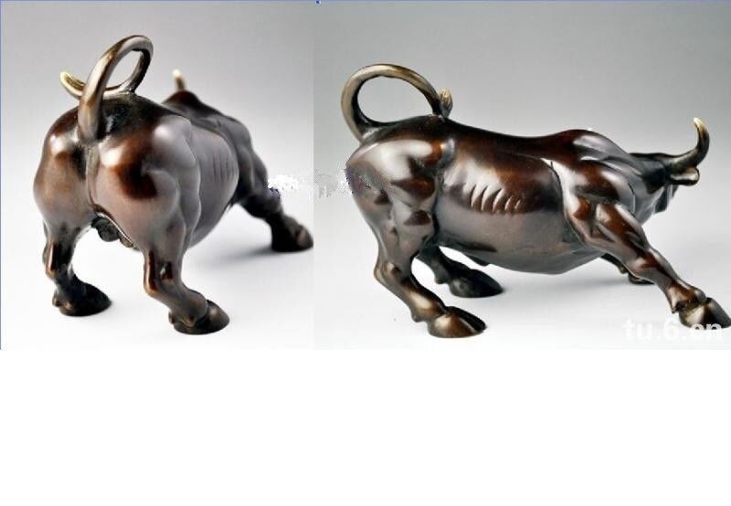 Big Wall Street Bronze Fierce Bull OX Statue
