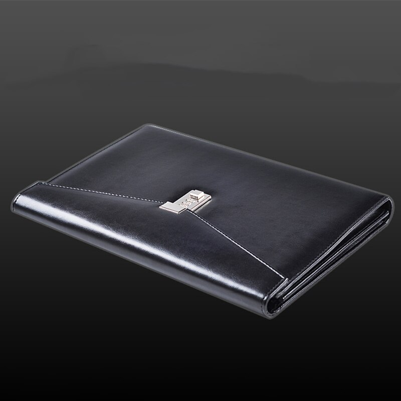 A4 High-Grade Leather with Lock Business Multi-Function Thickening Learning Office Supplies Password Briefcase