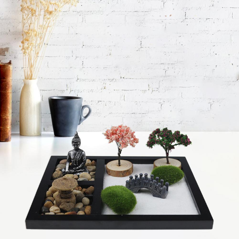 Long Lasting Desktop Decoration Zen Garden Sand Table Buddha Statue for Porch