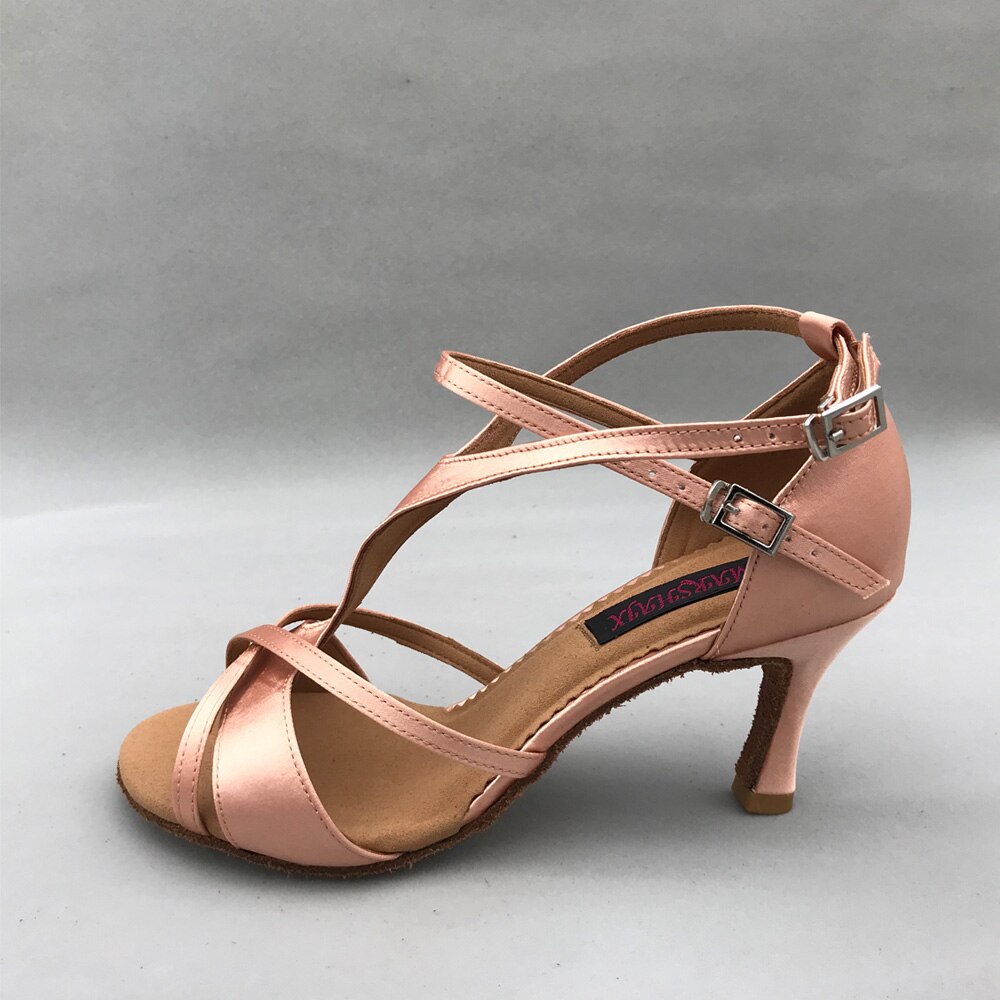 7.5cm obcas łacińskie buty do tańca dla kobiet buty Salsa wygodne buty w stylu latynoskim MS6252FL2S na niskim obcasie szpilki dostępne dropshipping