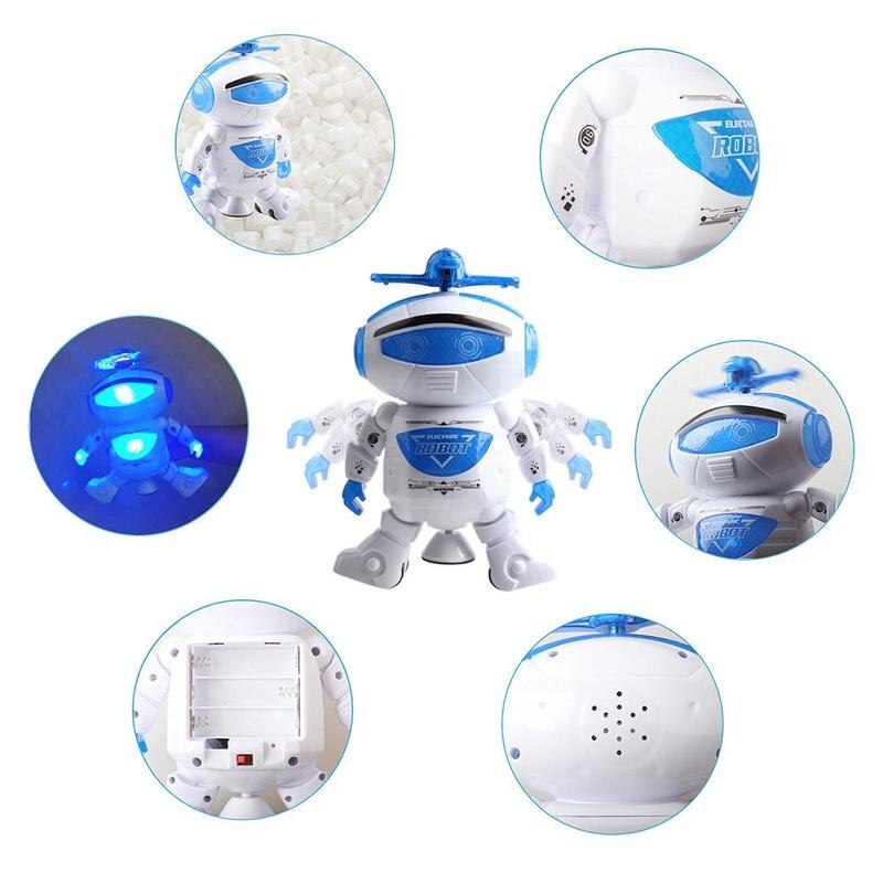 Elektronische Walking Dansen Robot Speelgoed Met Muziek Lightening Batterij Voor Kids Operated Toy Kerst Peuters Meisje Jongens N7T8