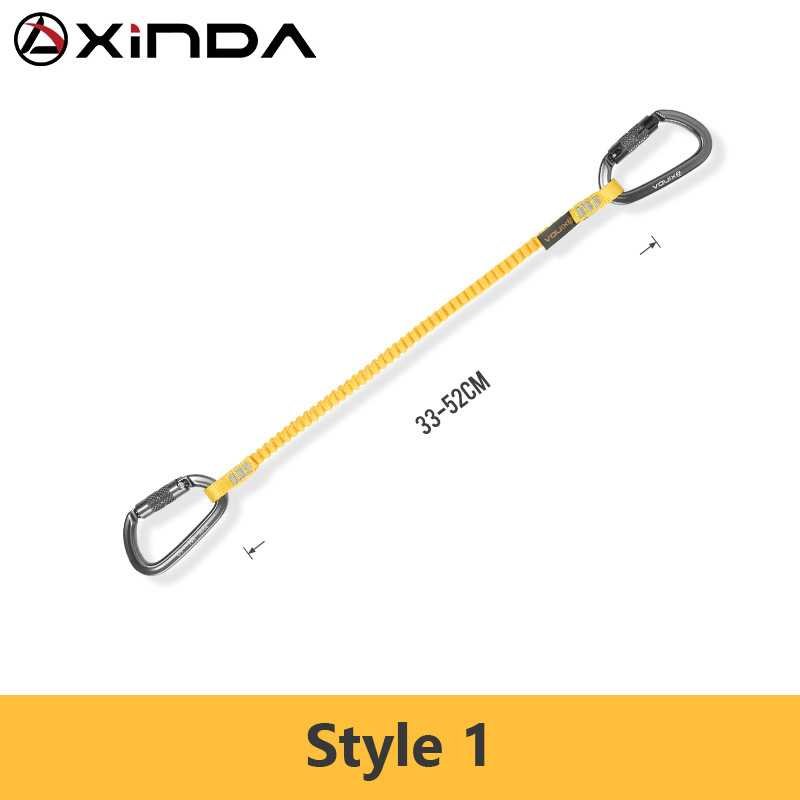 Xinda Cordino per attrezzi bungee di sicurezza con moschettone Gancio da lavoro Corda di sicurezza anticaduta Accessori per arrampicata aerea da lavoro: oro