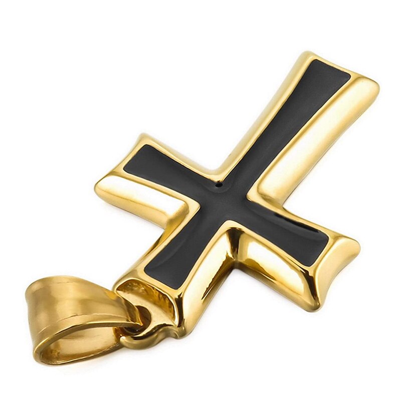 red cross necklaces men gold pendants Christian jewelry on the neck stainless steel necklaces for male Accessories