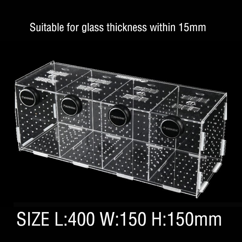 DW Aquarium Acrylic Isolation box Fish Bowls Tank Breeding magnetic Isolation Combination Box Suitable for glass within 15mm: VIB-4G