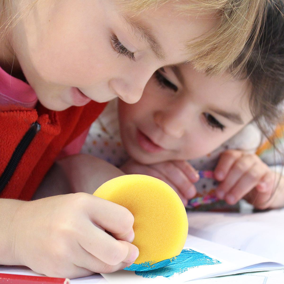 12pcs Round Synthetic Watercolor Artist Sponges for Painting Crafts Pottery (Yellow) paint round sponge tool potter's sponges