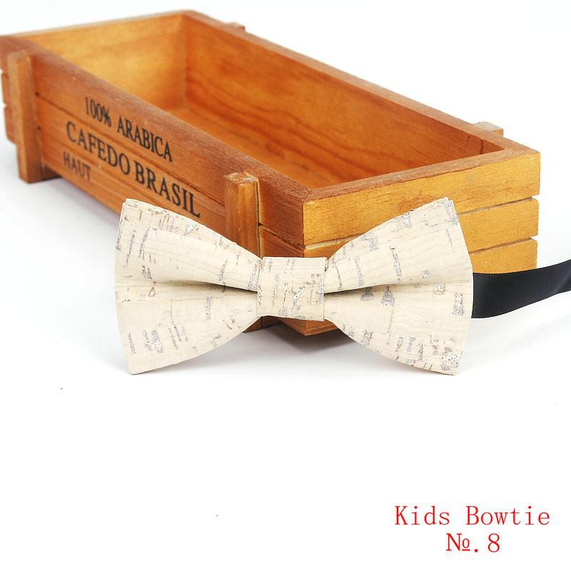 Brnad Neue freundlicher Kork Holz Bogen Krawatten freundlicher Neuheit Handarbeit Solide Krawatte für freundlicher Hochzeit Party verrotten Holz bowtie: Kinder-8