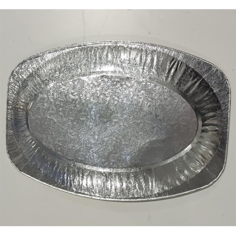 20 Stuks Wegwerp Ovale Borden Aluminiumfolie Dienblad Gerechten Servies Voor Catering Bbq Banket Partijen (Willekeurige Stijl)