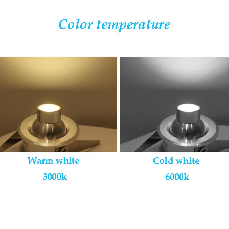 Luces LED giratorias para escaparate de AC85-265V, minifoco para joyería, mostrador, luz universal para vitrina de vino, 1W
