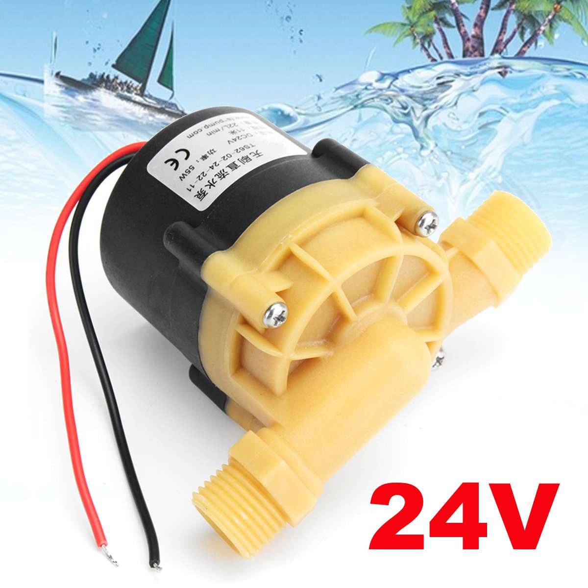 Borstelloze Dc 24V 55W 22L/Min Waterpomp Mini Booster Pomp 1.5A 11M Voor Chiller machine En Led Licht Pomp