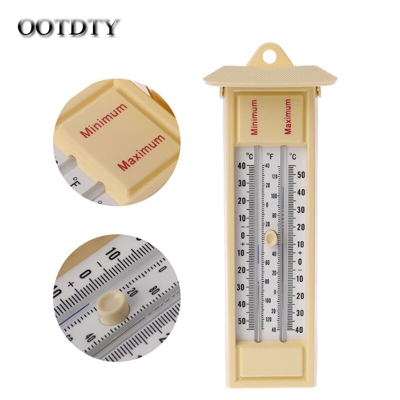 OOTDTY Maximum & Minimum Thermometer - Indoor Outdoor Garden Greenhouse Wall Temperature Monitor -40 to 50C / -40 to 120F