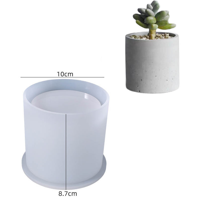 Duże donice ogrodowe z lastryko Forma silikonowa Okrągłe formy betonowe robić doniczki 15 cm Świeca Kubek Żywica Naczynie Forma gipsowa: Ciemny khaki