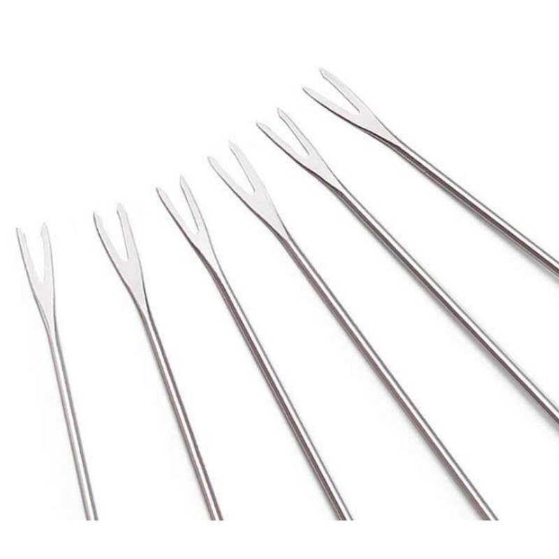 Long Handle Grill Rotisserie Forks Set Stainless Steel Fondue Forks Roasting W0YD