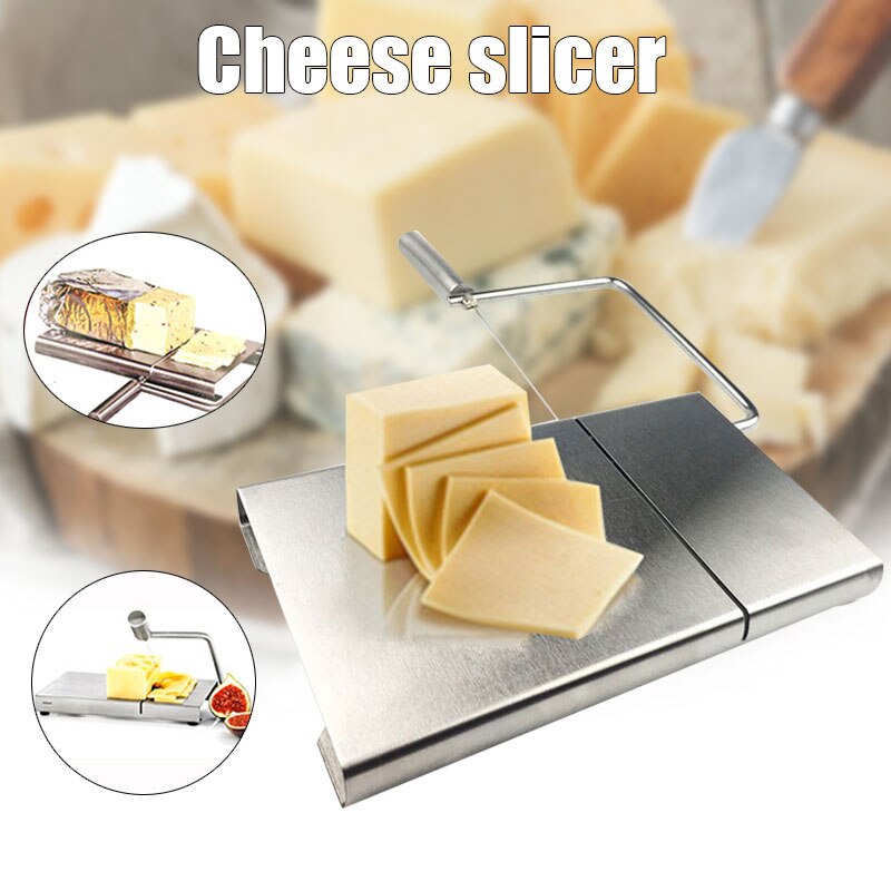 Cheese Slicer Stainless Steel Wire Kitchen Cheese Food Slicer Cheese Cutting Serving Board RT88