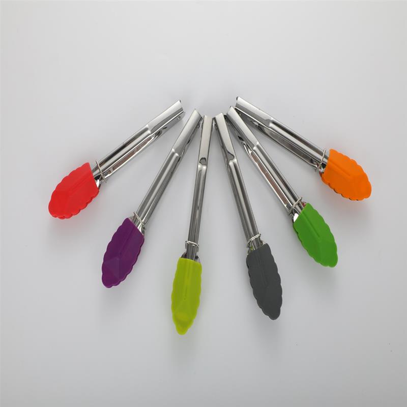 Kleine Koken Tang Siliconen Antislip Rvs Keuken Tang Serveren Klem Mini Bbq Tang Koken Clip Gebak Klem