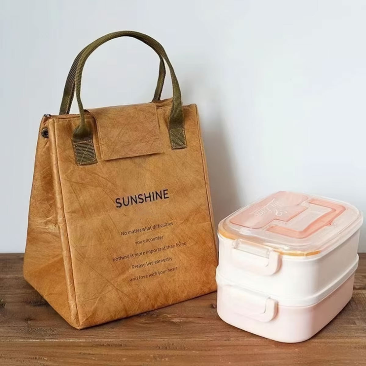 Papiertüte Thermotasche benutzerdefinierte tragbare Lunchtasche Kraftpapier gekühlte Bento-Tasche Büroangestellte tragbare Lunchbox-Tasche: Ursprünglich Titel