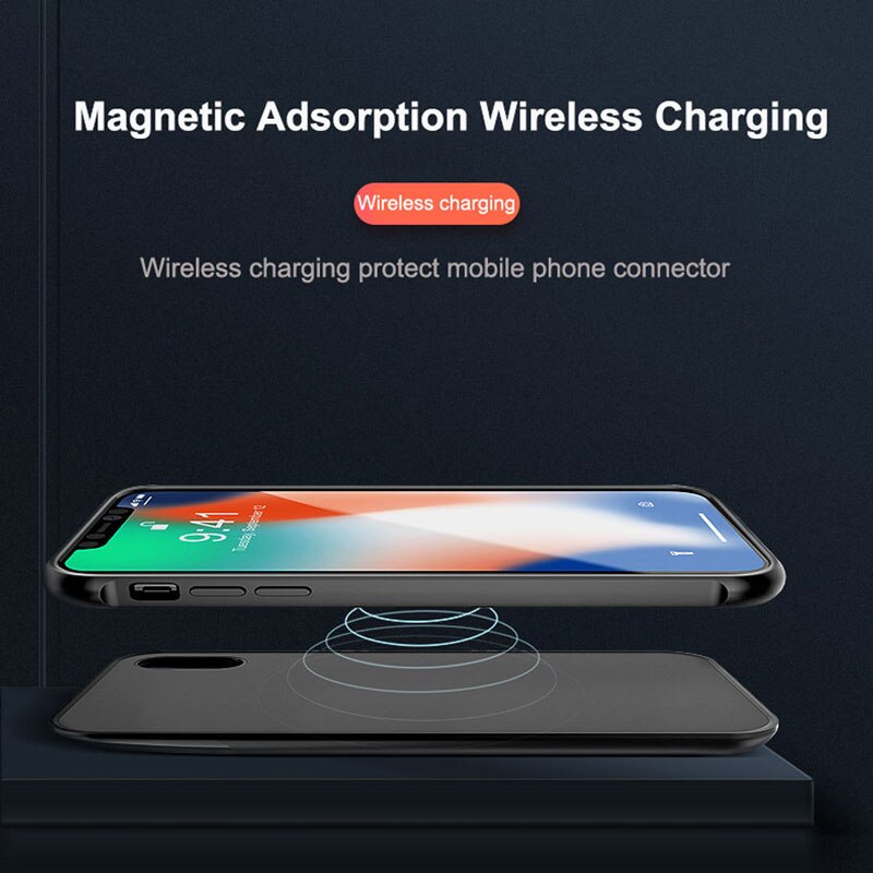 Wireless Charging Power Bank Case For iPhone X XS XR XS Max Ultra Thin 5000/5500mAh Battery Charger Cover For iphone 11 Pro Max