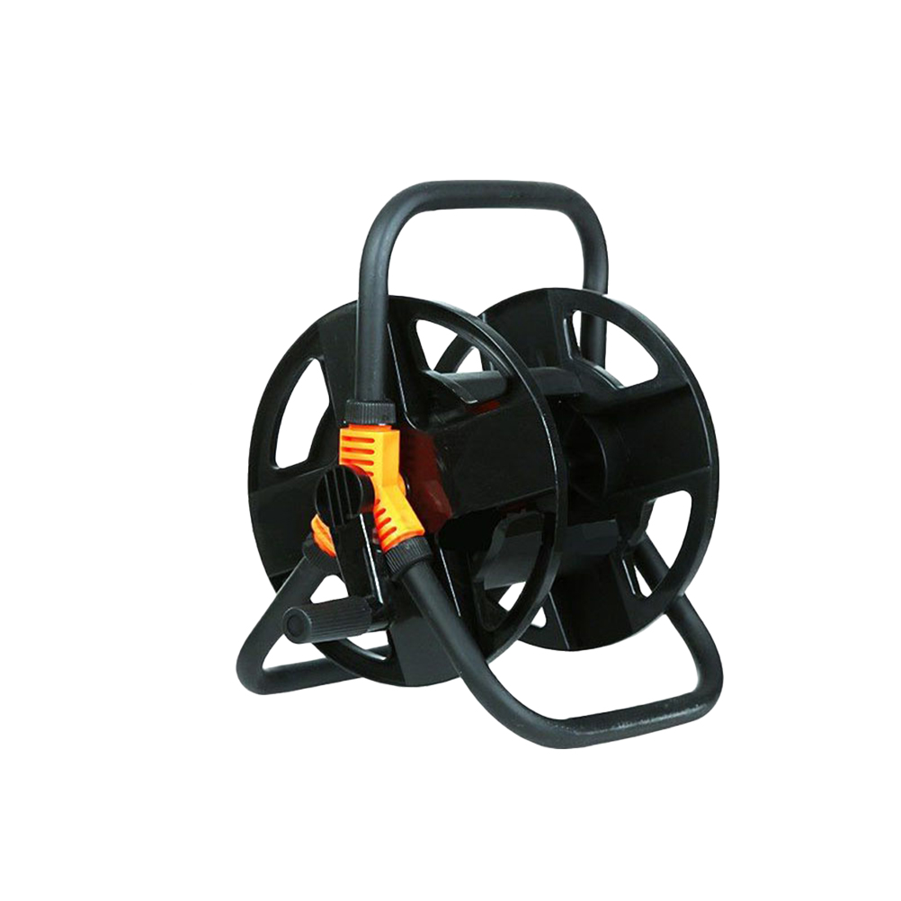Carretel de mangueira de jardim multifuncional para lavagem de carro, mangueira de rega de jardim com alça de aço inoxidável precisa de montar (acessórios correu