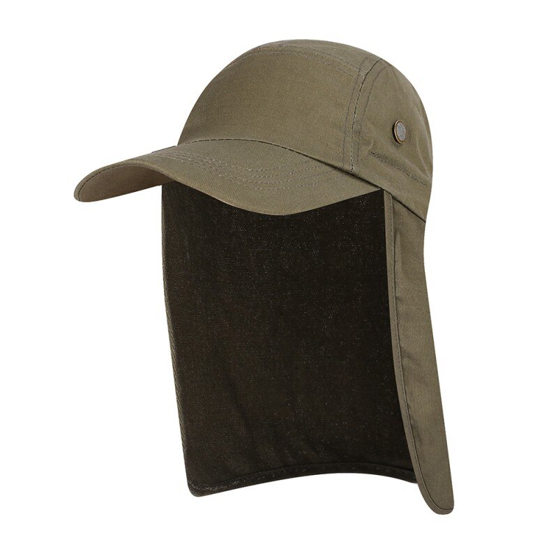 1 PC Vissen Cap met Oor Nek Flap Cover Verstelbare Waterdicht Zonnescherm Vouwen Mesh Sport Hoed Outdoor Sportkleding Pro: Dark Grey