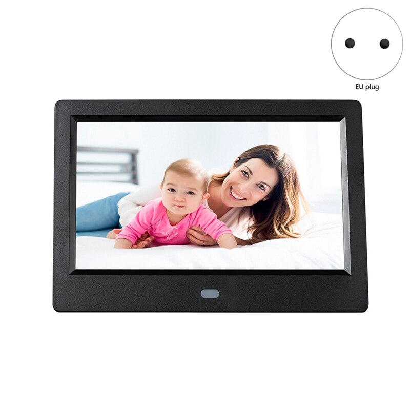 Marco de fotos Digital reproductor multimedia de 7 pulgadas, MP3, MP4, despertador, montado en la pared con Control remoto por infrarrojos