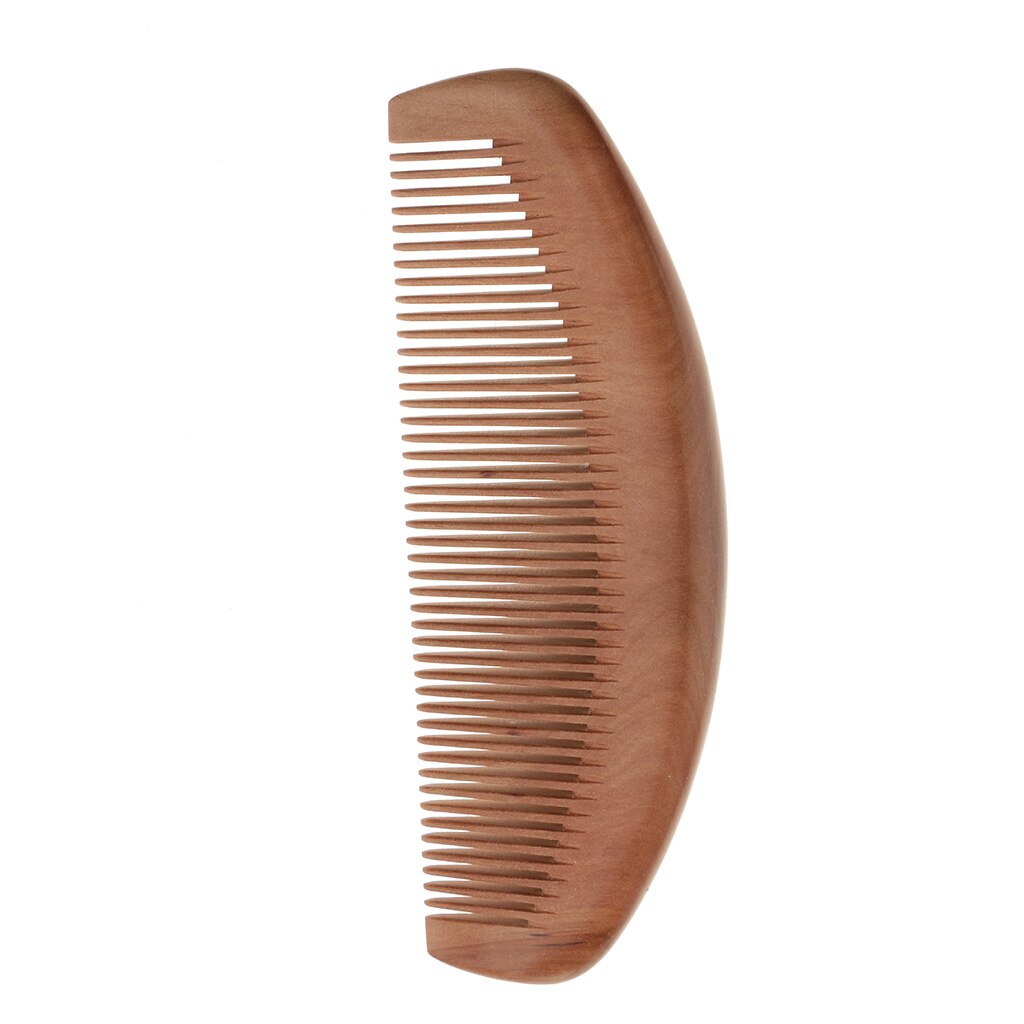 Pente de madeira de pêssego feito à mão escova de cuidados com o cabelo massagem couro cabeludo cuidados com o cabelo fino/dentes largos