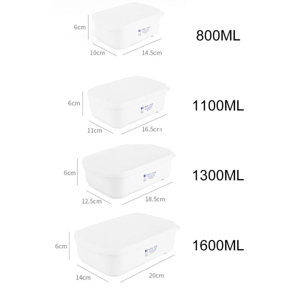 40% Sales! Rechthoek/Vierkant Bento Lunchbox Lekvrij Voedsel Behoud Container Scherper: Rectangle 800ml