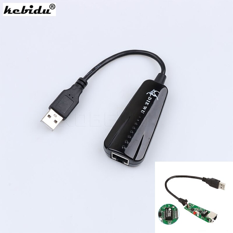 Kebidu Neue Kabelgebundene Netzwerkkarte USB RJ45 USB Lan Hub 2,0 10/100 Mbps Ethernet Adapter für Windows 7/8/10/Vista/XP Linux PC
