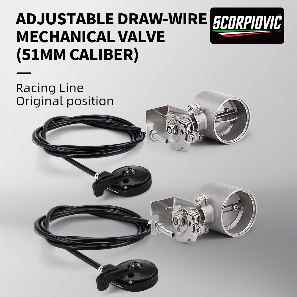Válvula de control de escape de motocicleta de operación manual Válvula de control de escape de 2" 51 mm - Se puede soldar / impermeable