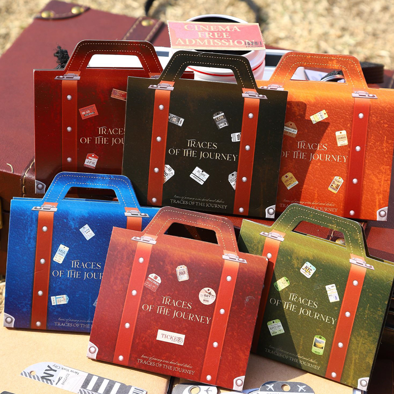 Pegatinas 30 hojas/bolsa, etiquetas de viaje, pegatinas de tarjetas duras, manual de papelería para bricolaje, hecho a mano y decoración de diario de recortes