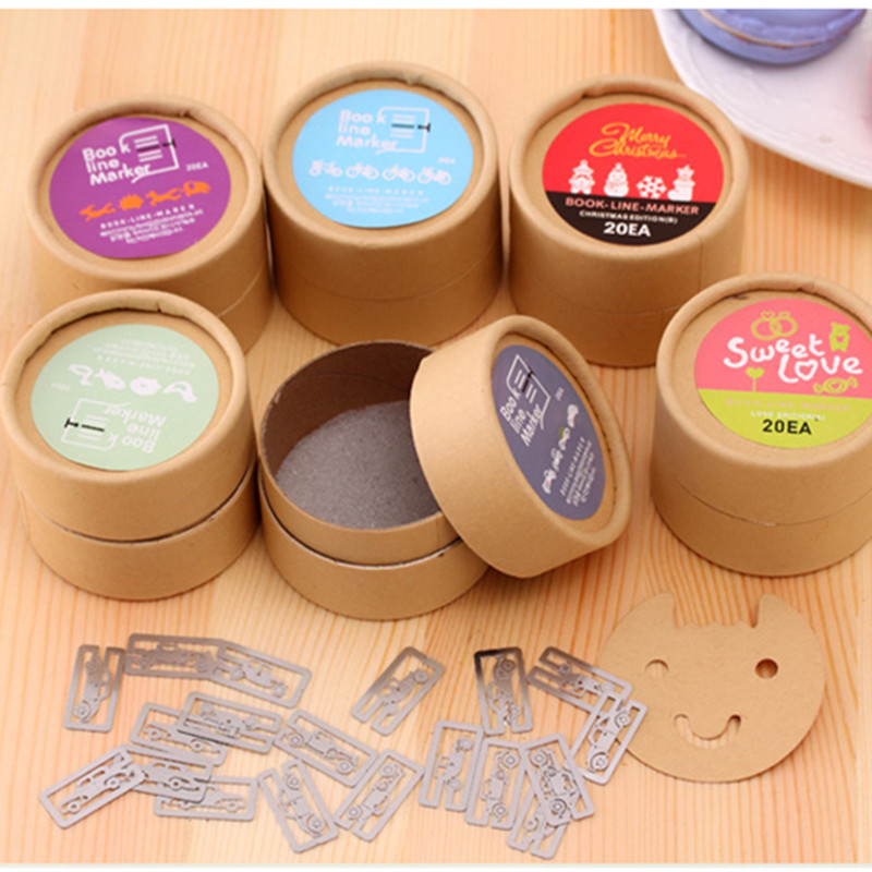 20pcs/lot Mini Metal Bookmark Clips Cute Cartoon Animal Plated Sliver Bookmarks Stationery book line marker Random Style