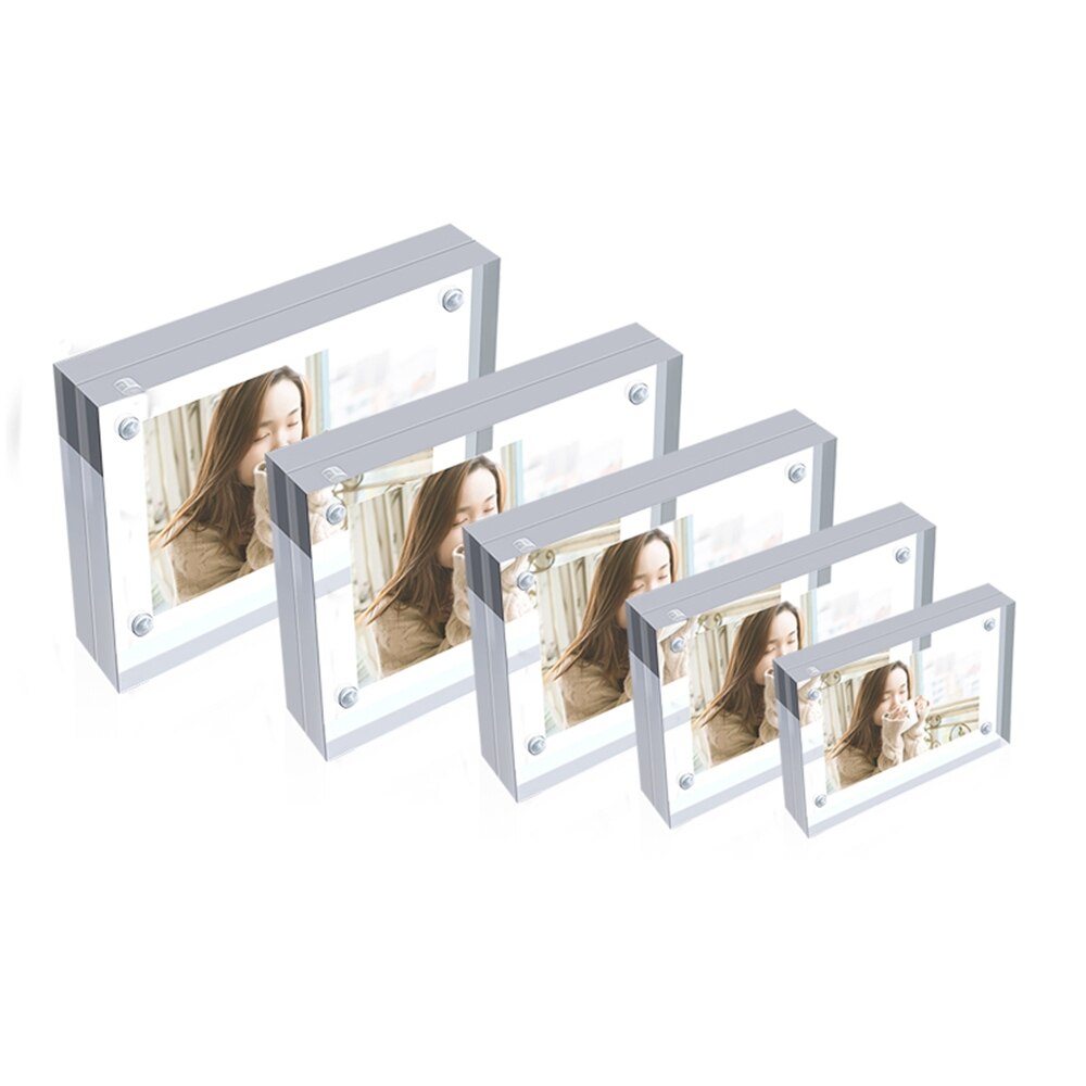 Clear Magnetic Acrylic Menu List Card Display Stand 82*55mm Photo Picture Labe Frame