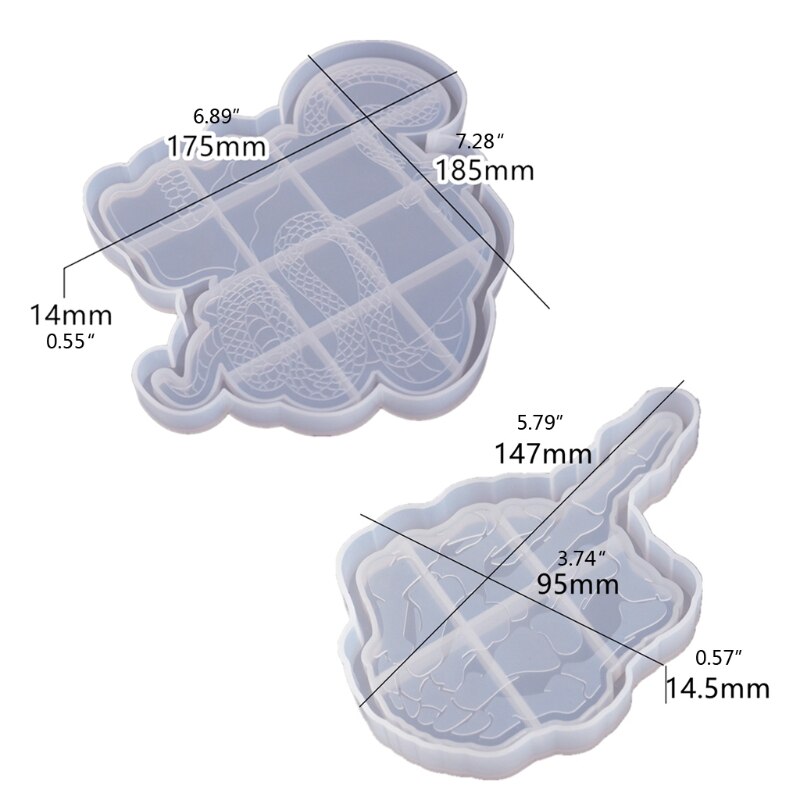 DIY Skull Head Shape Tray Mold for Resin Skull Hand Snake Head Silicone Tray Mold Resin Serving Board Molds Craft Tools