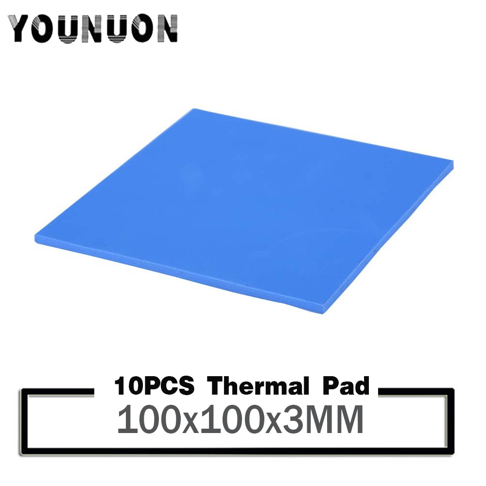 10PCS 100x100x3mm Silicone Thermal Pad Cuttable Heatsink Pad 3mm Thickness GPU CPU Heatsink Cooling Conductive Silicone Pad