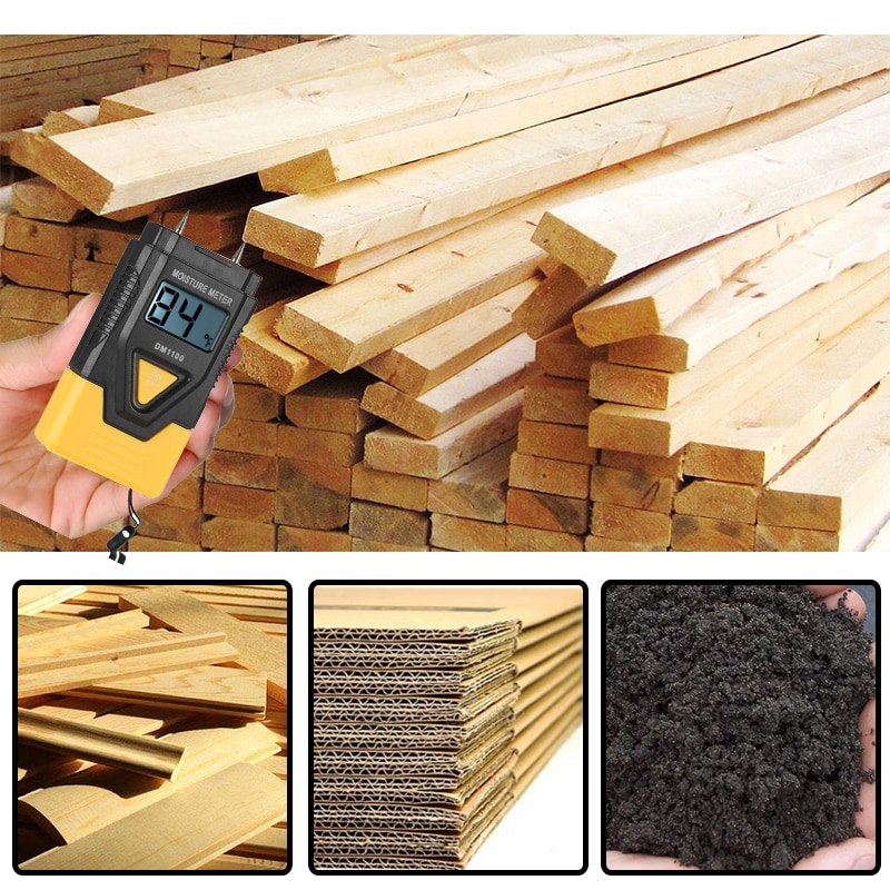 3 1 Inductive Wood/Building Material Digital Moisture Meter Wood Humidity Tester Hygrometer Damp Detector