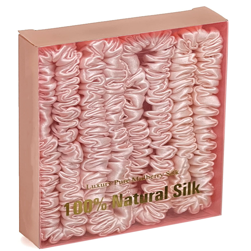 3/4Pcs Box Moerbei Zijde Haar Chouchou Handgemaakte Haarbanden Vrouwen Meisje Haaraccessoires Pure Kleur Natuurlijke hairties