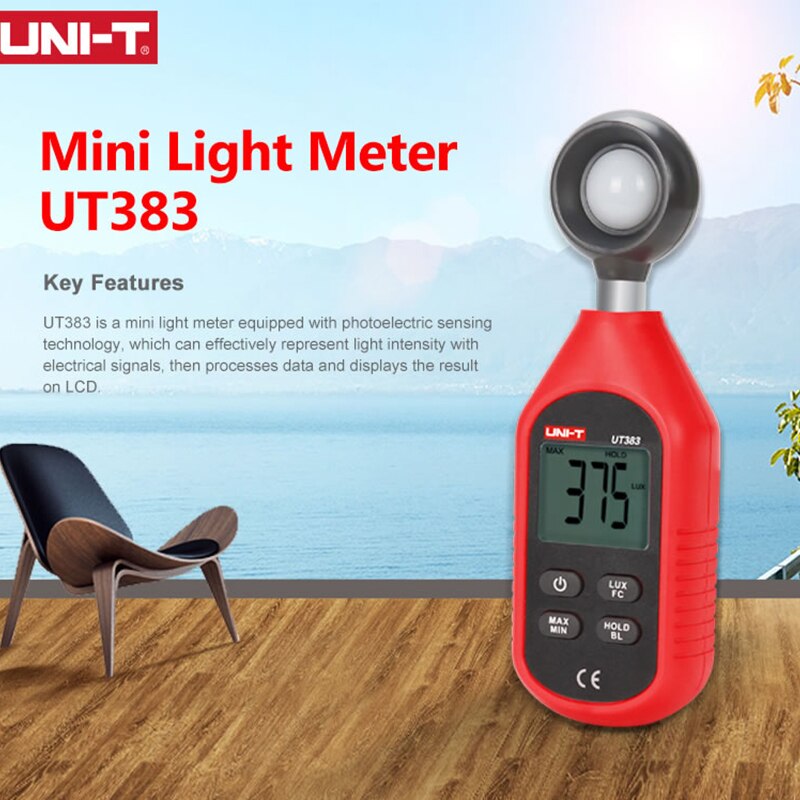 UNI-T UT383 BT Light Meter UT381 UT382 Digital Luxmeter Illuminance Photometer Illuminometers Luminance Lux Fc Test