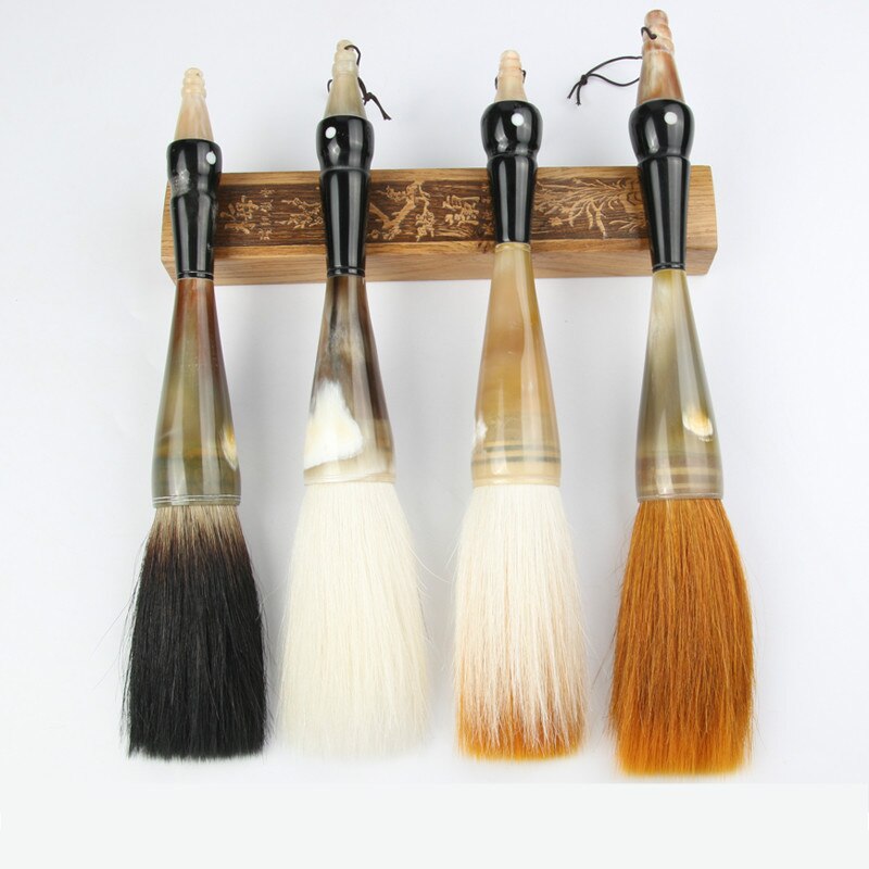 Chinese Traditional Calligraphy Brushes Pen Weasel Multiple Hairs Writing Couplets Hopper-shaped Brush The Scholar&#39;s Four Jewels