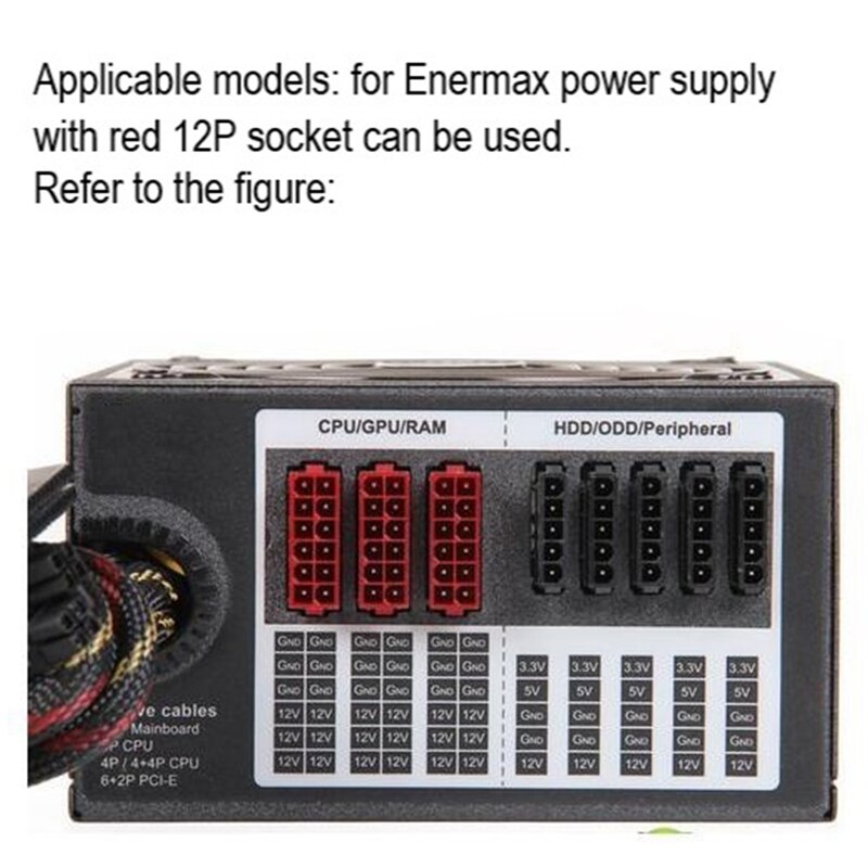 Psu grafikkabel modul linje kabel 12 pin till dual pci -e 8 pin (6 + 2 pin) strömkabel för enermax psu