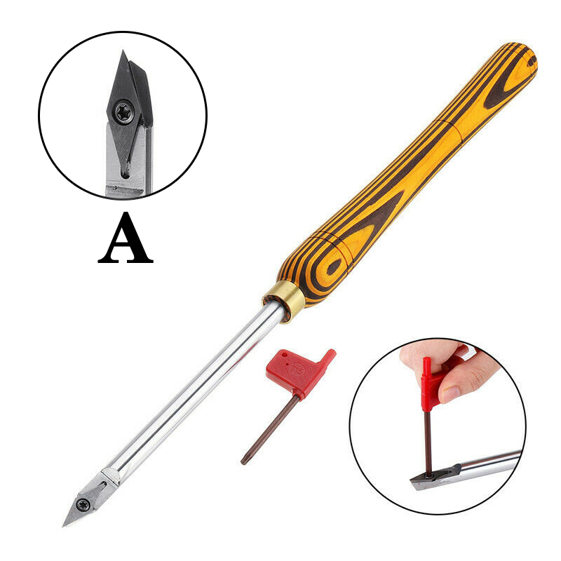 Hand Draaien Tool Getipt Hout Draaibank Carbide Schacht Beitel Diamant Ronde Vierkante Insert Tool Set Machine Tools Accessoires