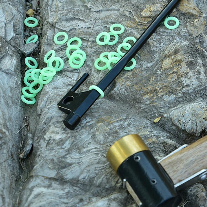 20/50x Zelt Nagel Fluoreszierende Ringe Silikon Leuchtenden Multifunktions Ring für draussen Camping Zelt Zubehör