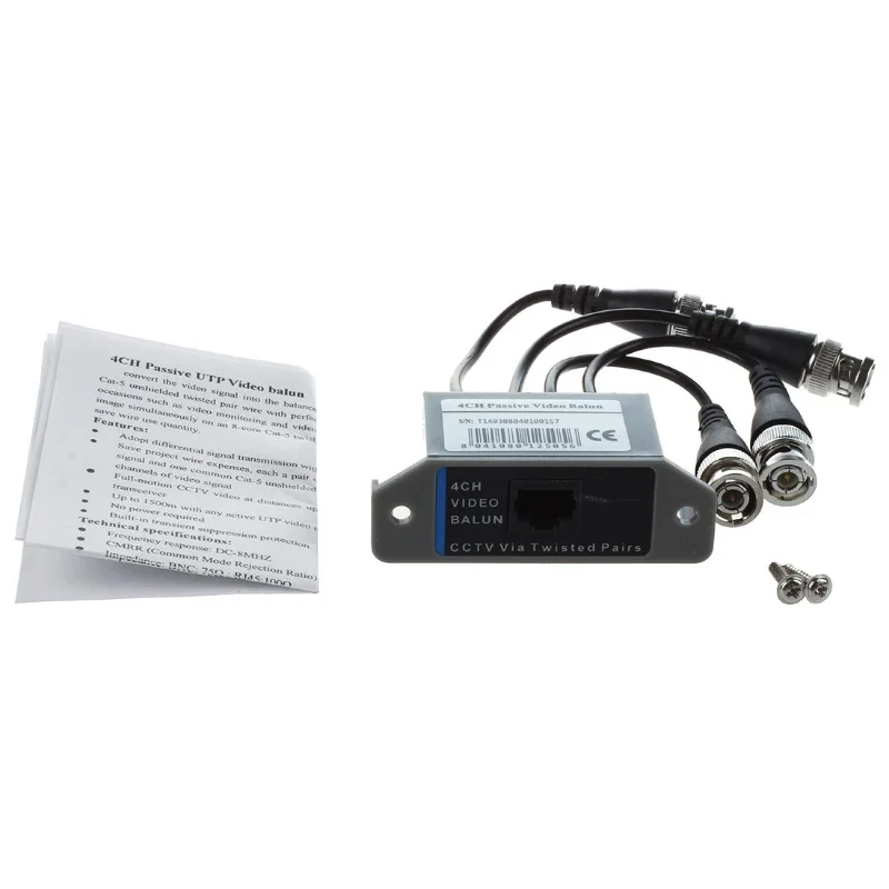 ESCAM 4-Kanal Video Balun BNC UTP Katze5 Absender für CCTV/Überwachung Kamera Trend