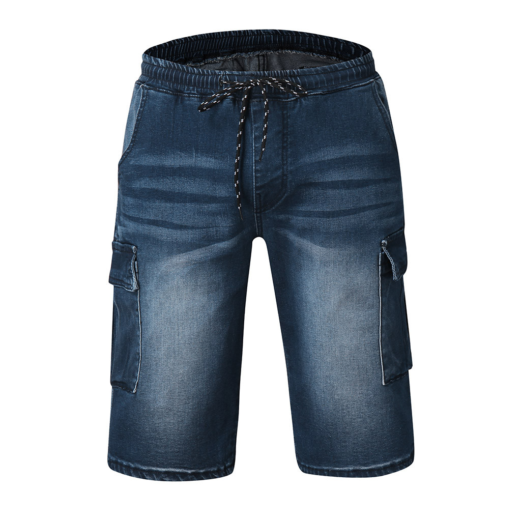 Mens Denim Shorts Slim Biker Denim Jeans Skinny Frayed Pants Distressed Shorts Summer Pant Cargo Shorts: M