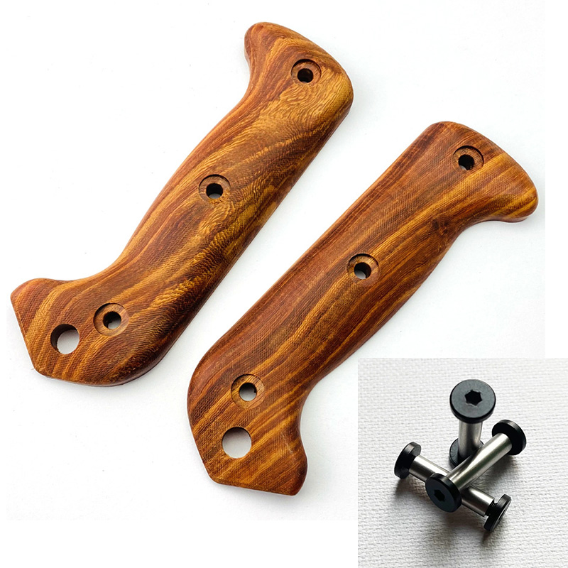 1 Pair Custom Natural Solid Wood Knife Handle Scales WIth Screw Sets for Kabar BK2 BK9 Knives Grip DIY Make Accessories Parts: Blue