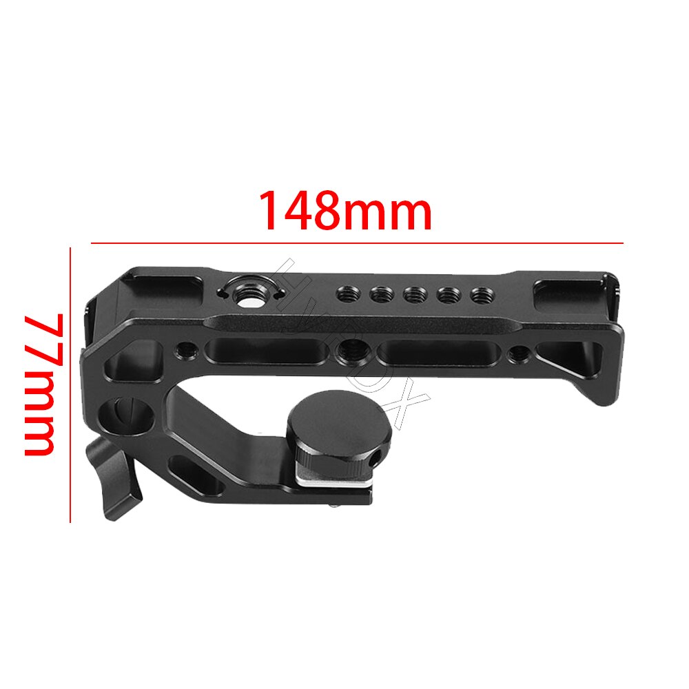 Estabilizador de plataforma de jaula de cámara para Sony a6000 / A6100 /6300/6400/ A6500 DSLR, soporte con mango de madera, Zapata fría con rosca de 1/4 3/8: A