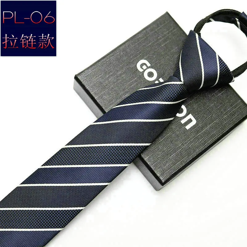 48*6 Cm Mannen Stropdas Bedrijf Formele Kleding Dragen Streep Effen Kleuren Rits Stropdas Voor Mannen slim Skinny Tie
