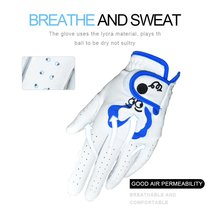 Singelila Kids Girls/Boys Golf Gloves Cool Leather Hands Training Summer Flower Color Breathable Non-slip Gloves 1 Pair