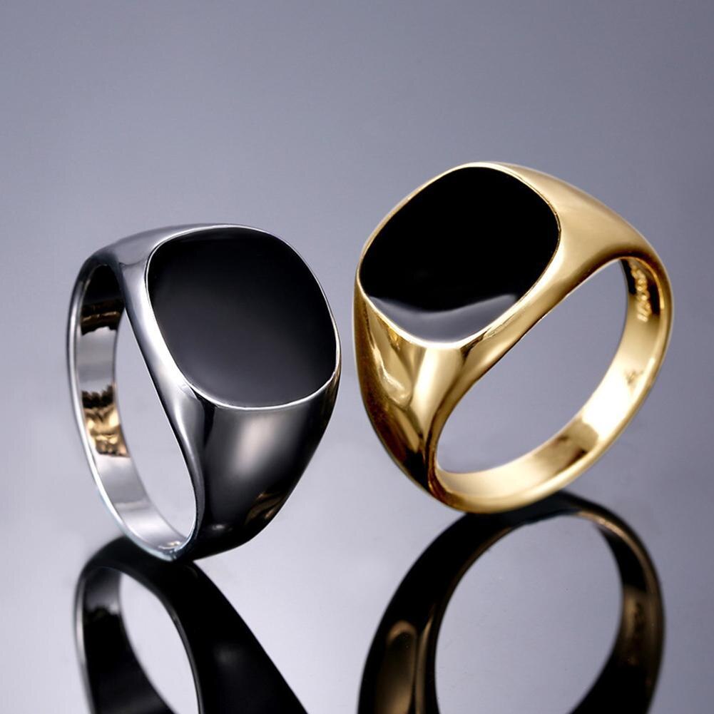 1 Pièces Bague homme Punk Rock Lisse Bague en Acier pour Hommes Hip Hop Bijoux De Fête Mâle Mariage Fête