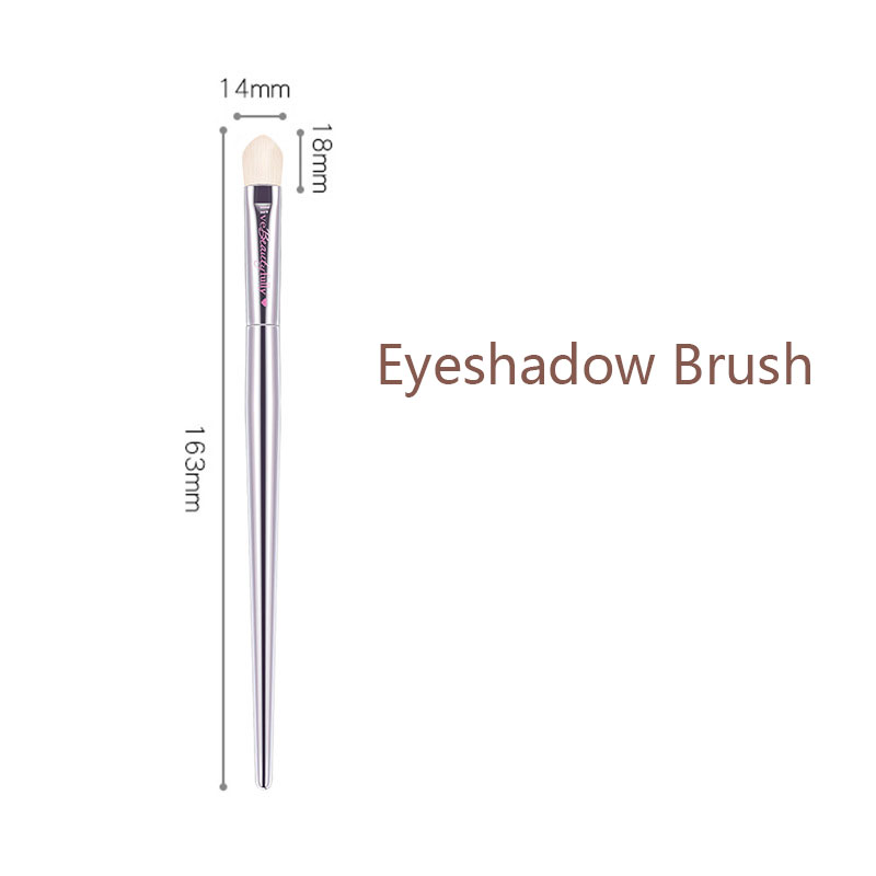 Argent pinceaux de maquillage entièrement fonctionnels de fond de teint poudre fard à joues surbrillance fard à paupières pinceaux de maquillage pour sourcils plats: WHITE