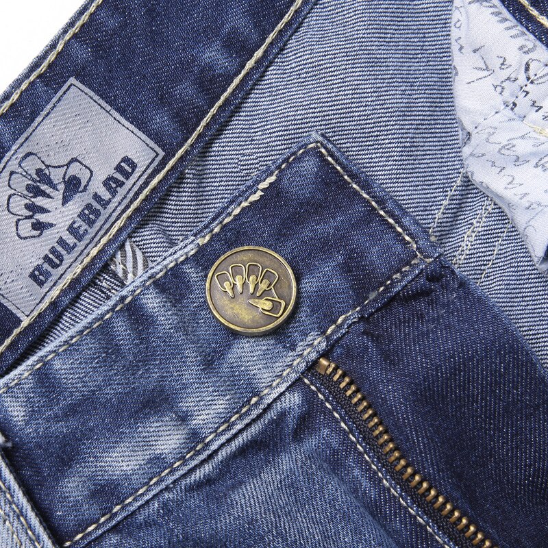 ABOORUN Cargobyxor i Jeans för Herr - Blå - Flera Fickor - Full Längd - Rak Passform - Ljus Tvätt