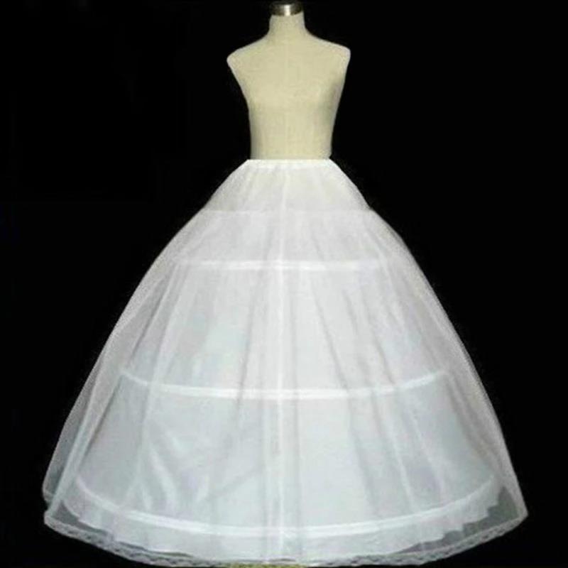 Witte 3 hoepel 2 lagen petticoat crinoline onderrok bruidsjurk trouwjurk